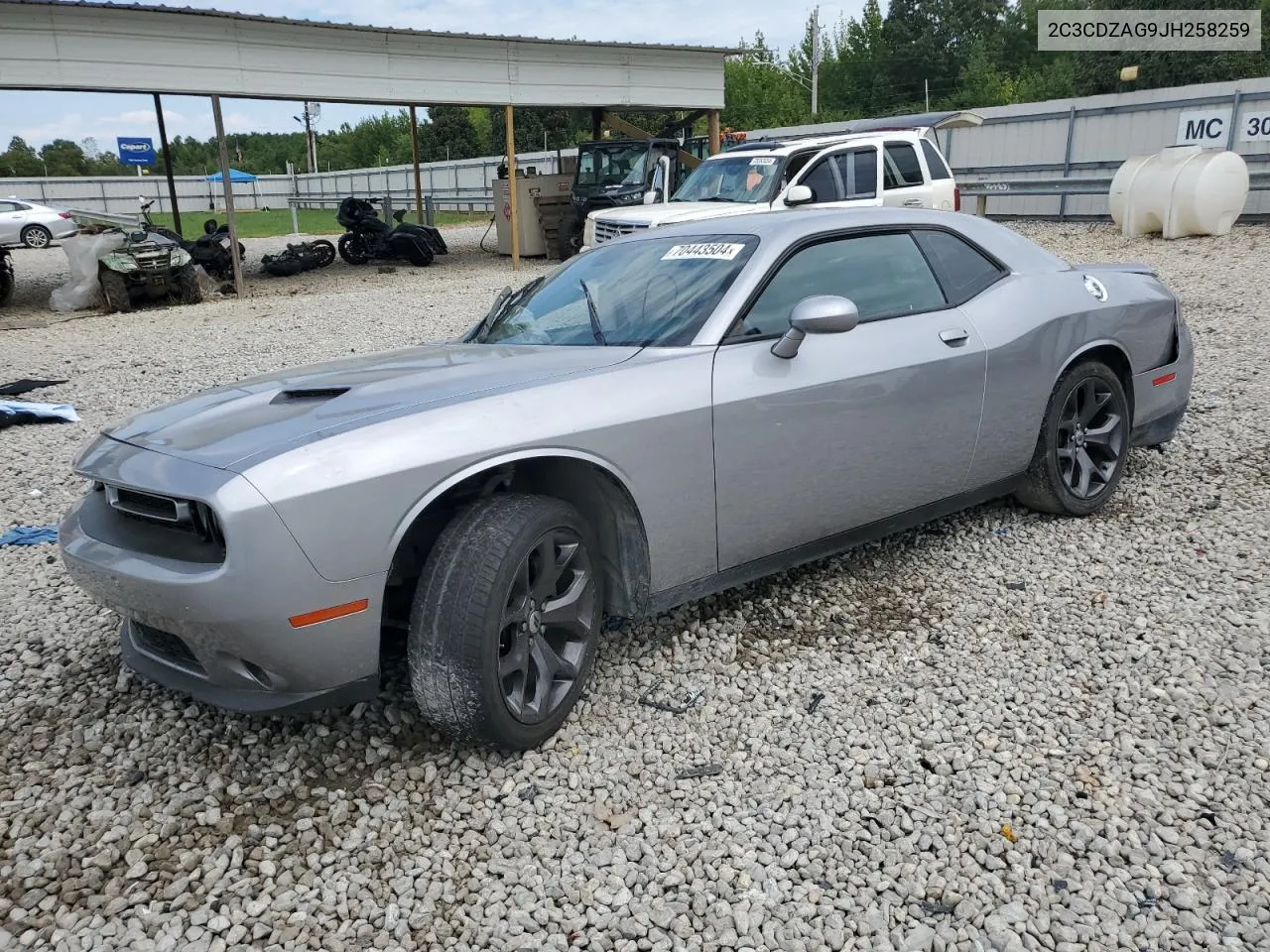 2C3CDZAG9JH258259 2018 Dodge Challenger Sxt