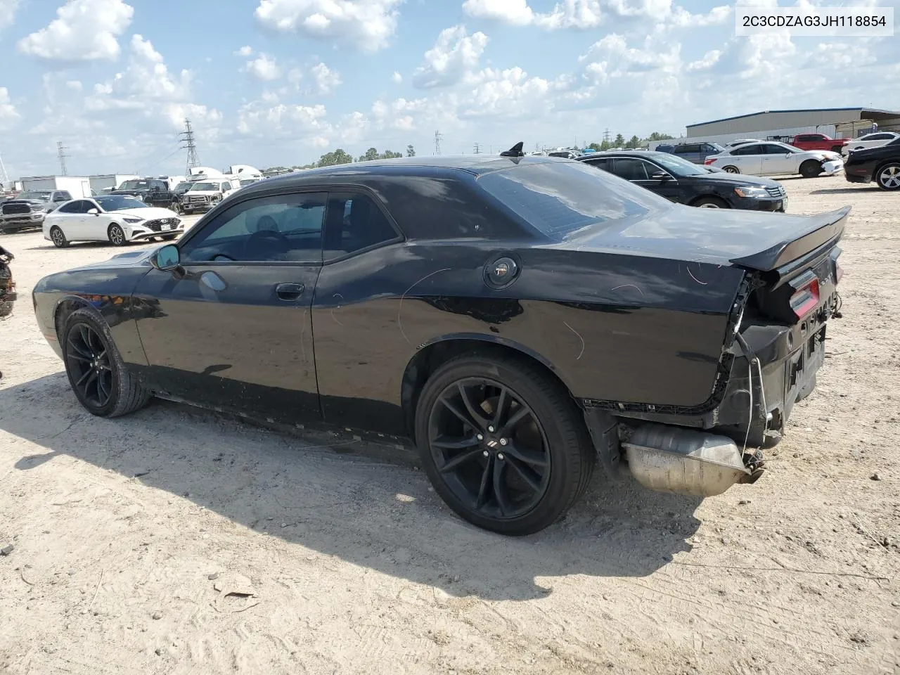 2018 Dodge Challenger Sxt VIN: 2C3CDZAG3JH118854 Lot: 71262454