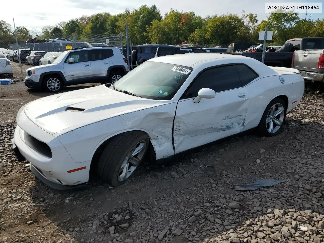 2018 Dodge Challenger Sxt VIN: 2C3CDZAG1JH118464 Lot: 71836494