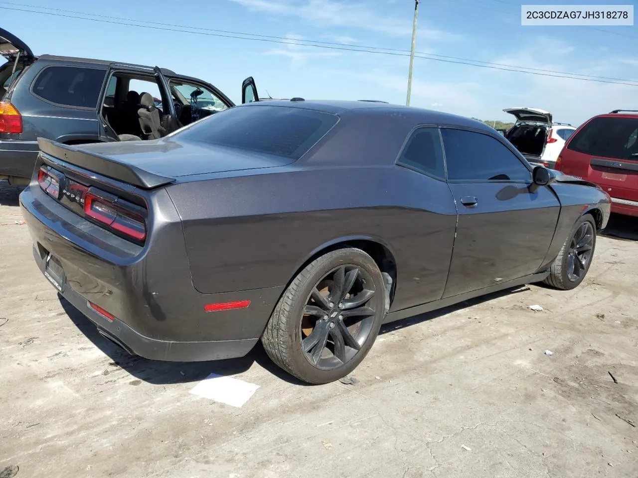 2018 Dodge Challenger Sxt VIN: 2C3CDZAG7JH318278 Lot: 72160544