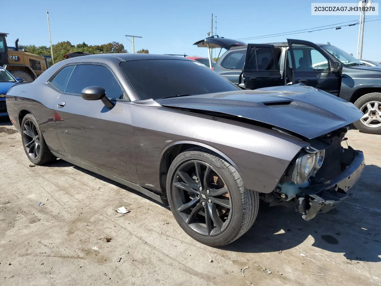 2018 Dodge Challenger Sxt VIN: 2C3CDZAG7JH318278 Lot: 72160544