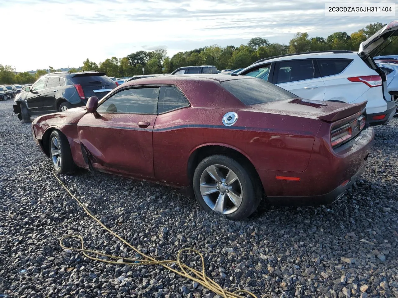 2018 Dodge Challenger Sxt VIN: 2C3CDZAG6JH311404 Lot: 72939234