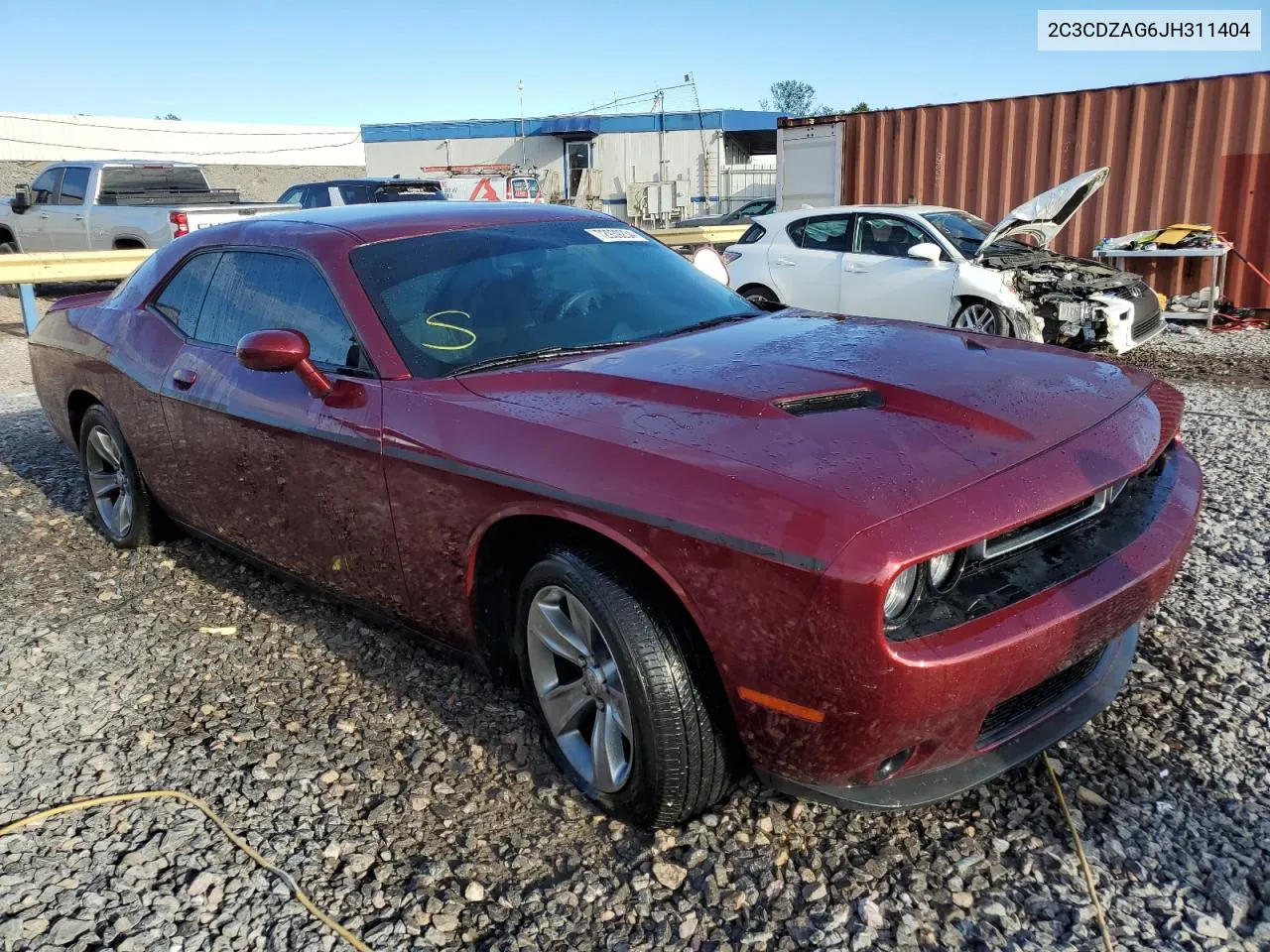 2018 Dodge Challenger Sxt VIN: 2C3CDZAG6JH311404 Lot: 72939234