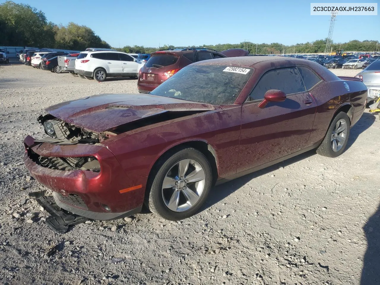 2018 Dodge Challenger Sxt VIN: 2C3CDZAGXJH237663 Lot: 72982154