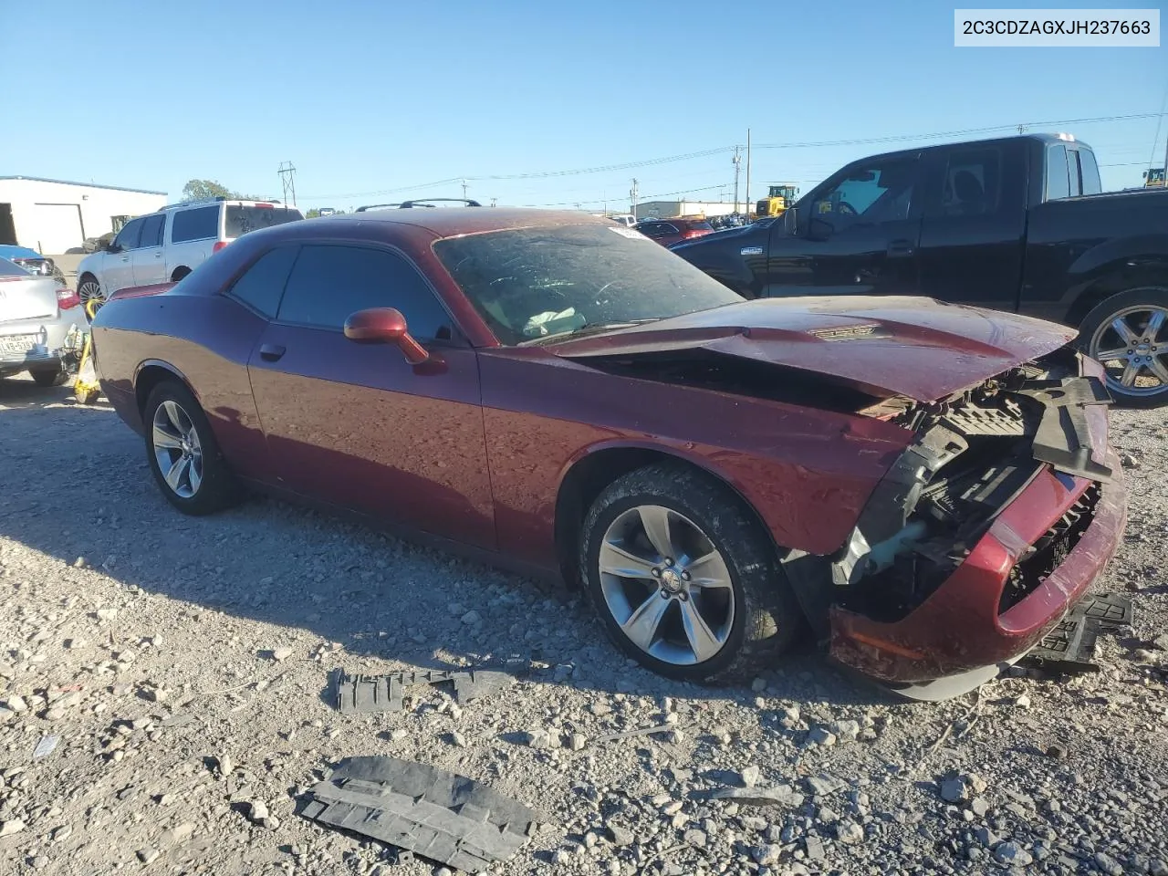 2018 Dodge Challenger Sxt VIN: 2C3CDZAGXJH237663 Lot: 72982154