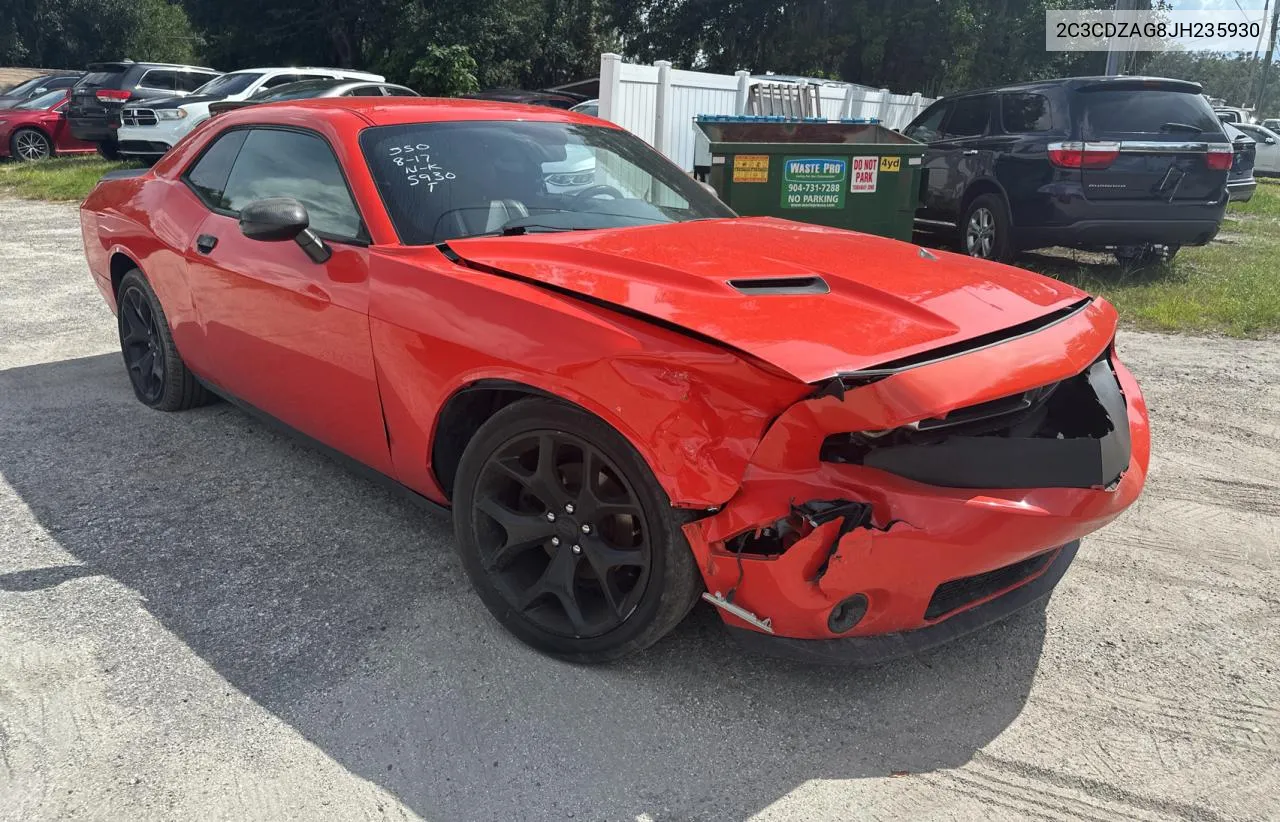 2018 Dodge Challenger Sxt VIN: 2C3CDZAG8JH235930 Lot: 73375494