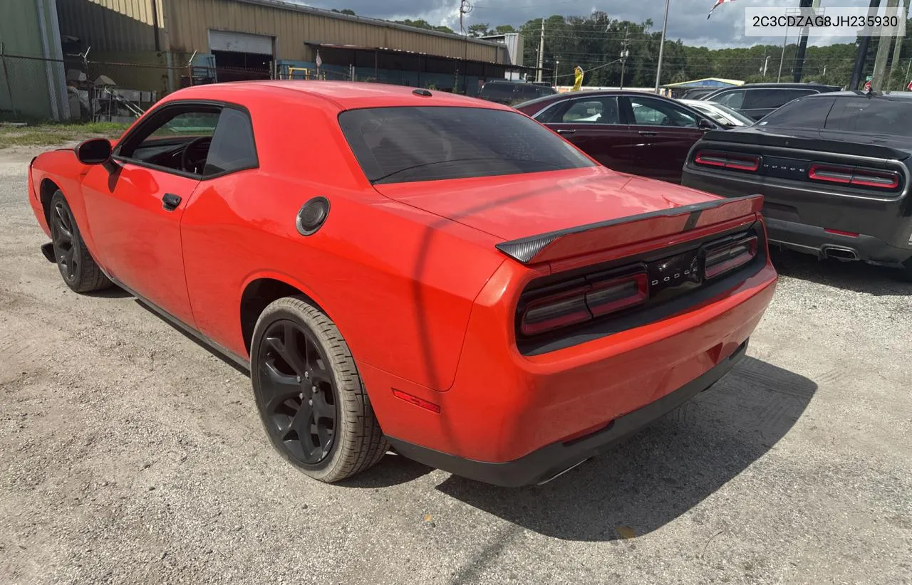 2018 Dodge Challenger Sxt VIN: 2C3CDZAG8JH235930 Lot: 73375494