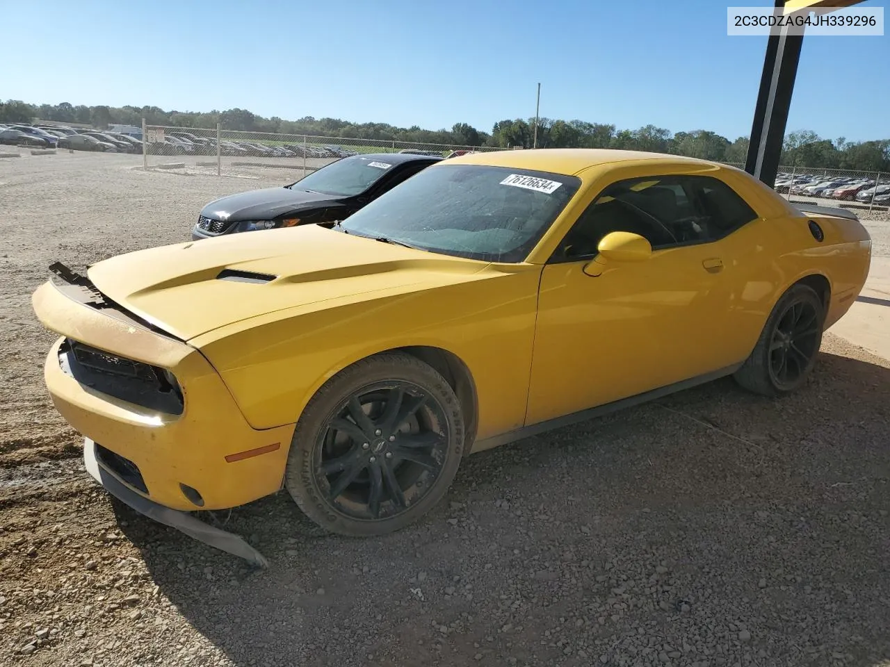 2018 Dodge Challenger Sxt VIN: 2C3CDZAG4JH339296 Lot: 76126634