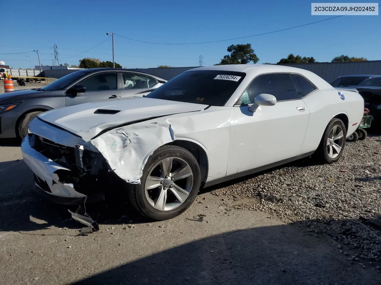 2018 Dodge Challenger Sxt VIN: 2C3CDZAG9JH202452 Lot: 76336294