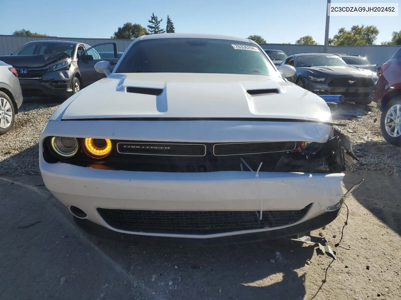 2018 Dodge Challenger Sxt VIN: 2C3CDZAG9JH202452 Lot: 76336294