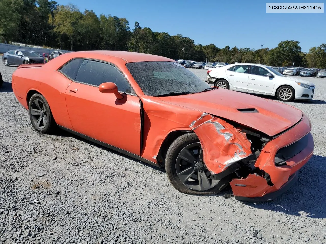 2018 Dodge Challenger Sxt VIN: 2C3CDZAG2JH311416 Lot: 76512294