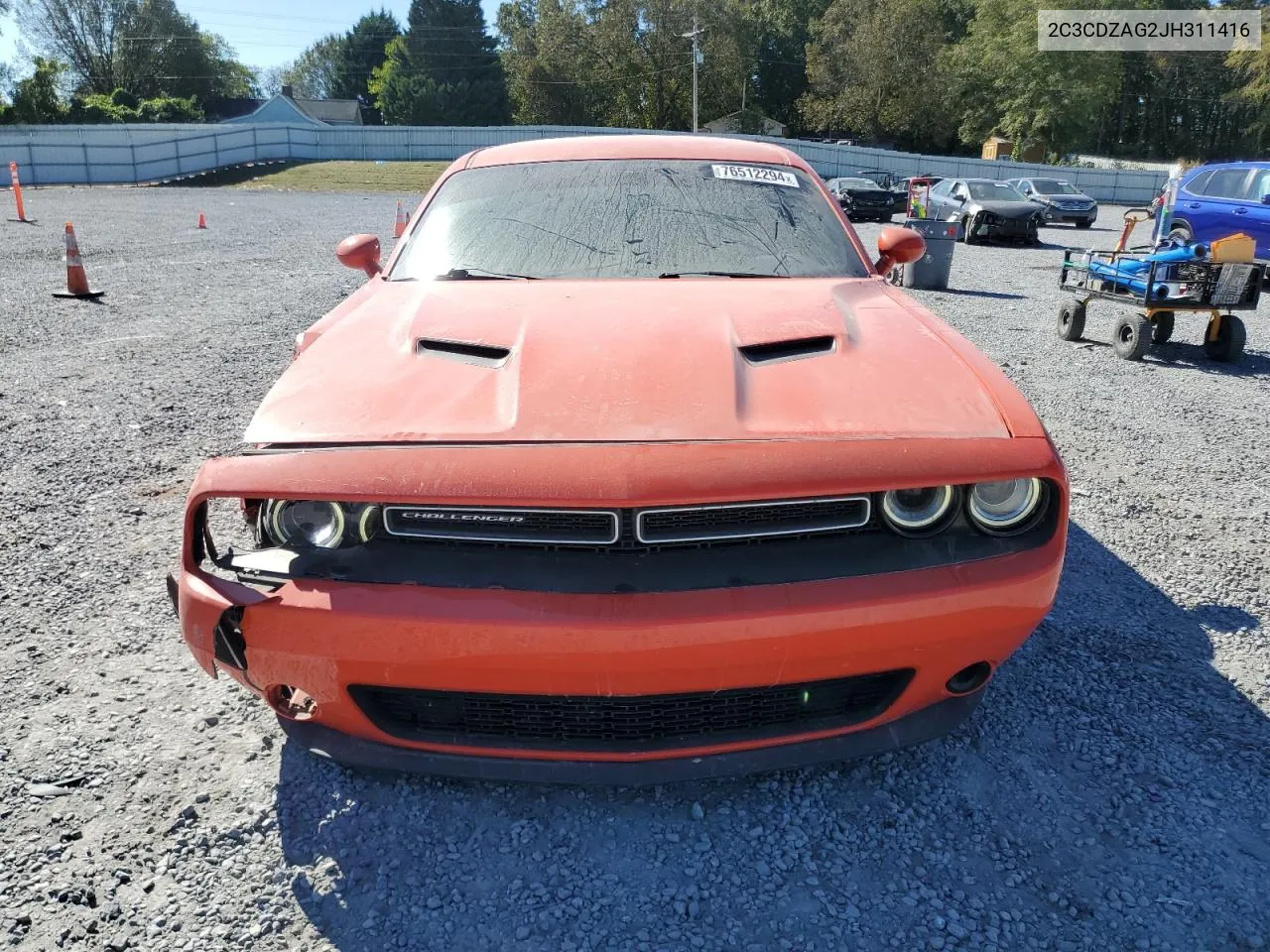 2C3CDZAG2JH311416 2018 Dodge Challenger Sxt