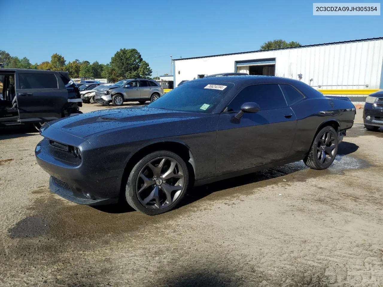 2018 Dodge Challenger Sxt VIN: 2C3CDZAG9JH305354 Lot: 76624234