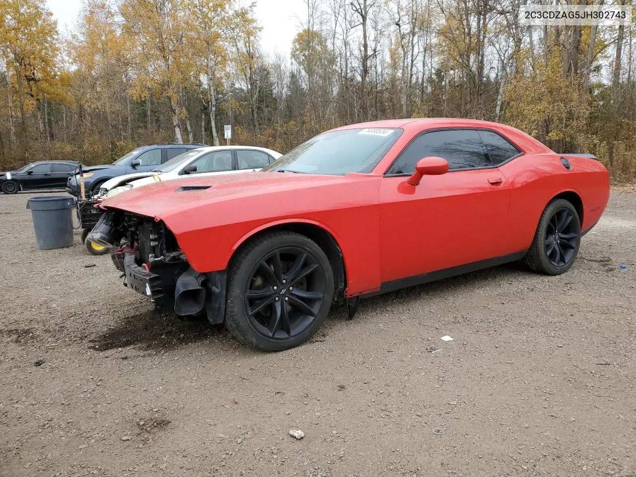 2018 Dodge Challenger Sxt VIN: 2C3CDZAG5JH302743 Lot: 76890534