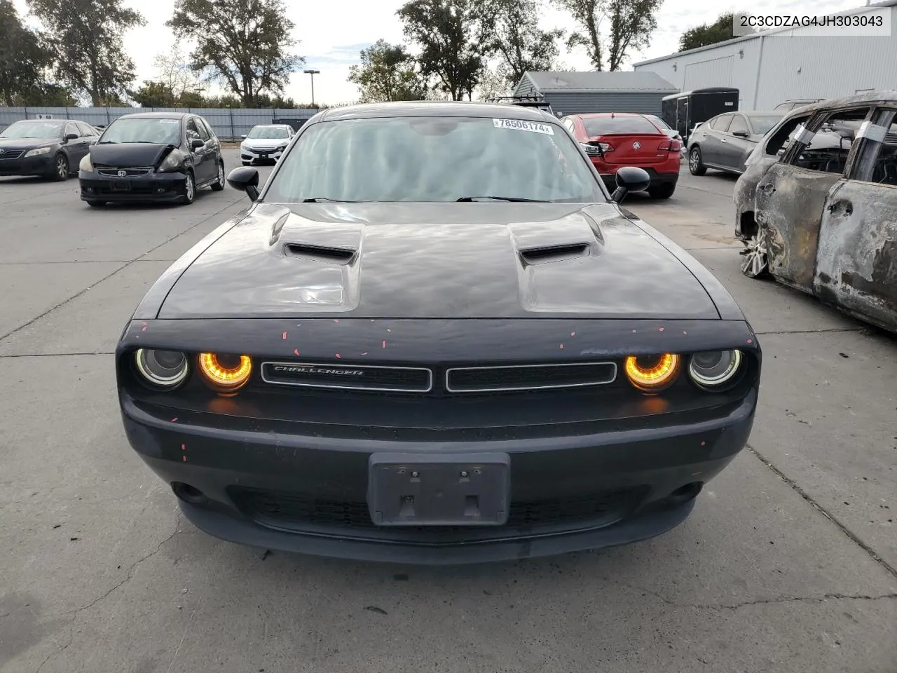 2018 Dodge Challenger Sxt VIN: 2C3CDZAG4JH303043 Lot: 78506174