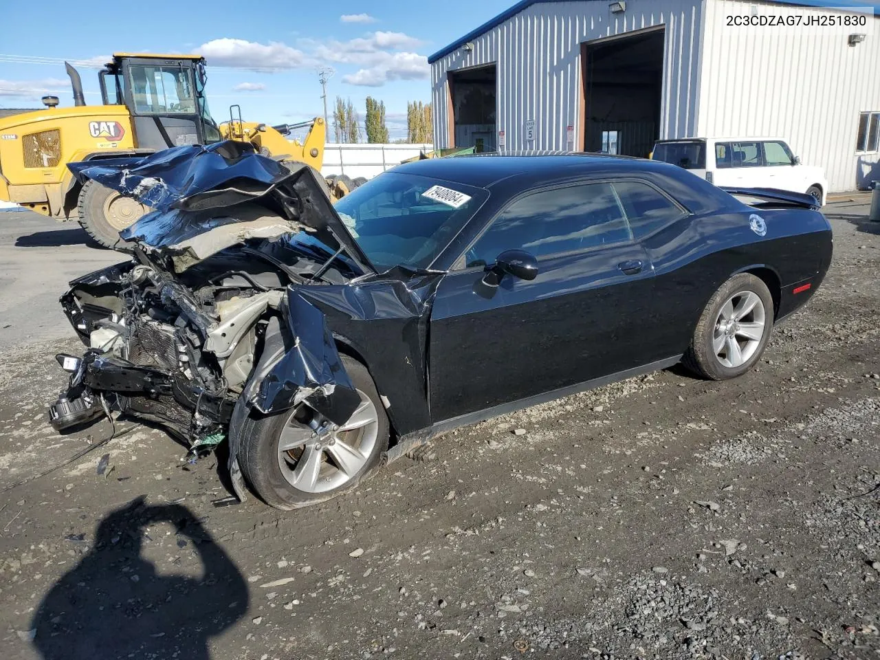 2018 Dodge Challenger Sxt VIN: 2C3CDZAG7JH251830 Lot: 79408064