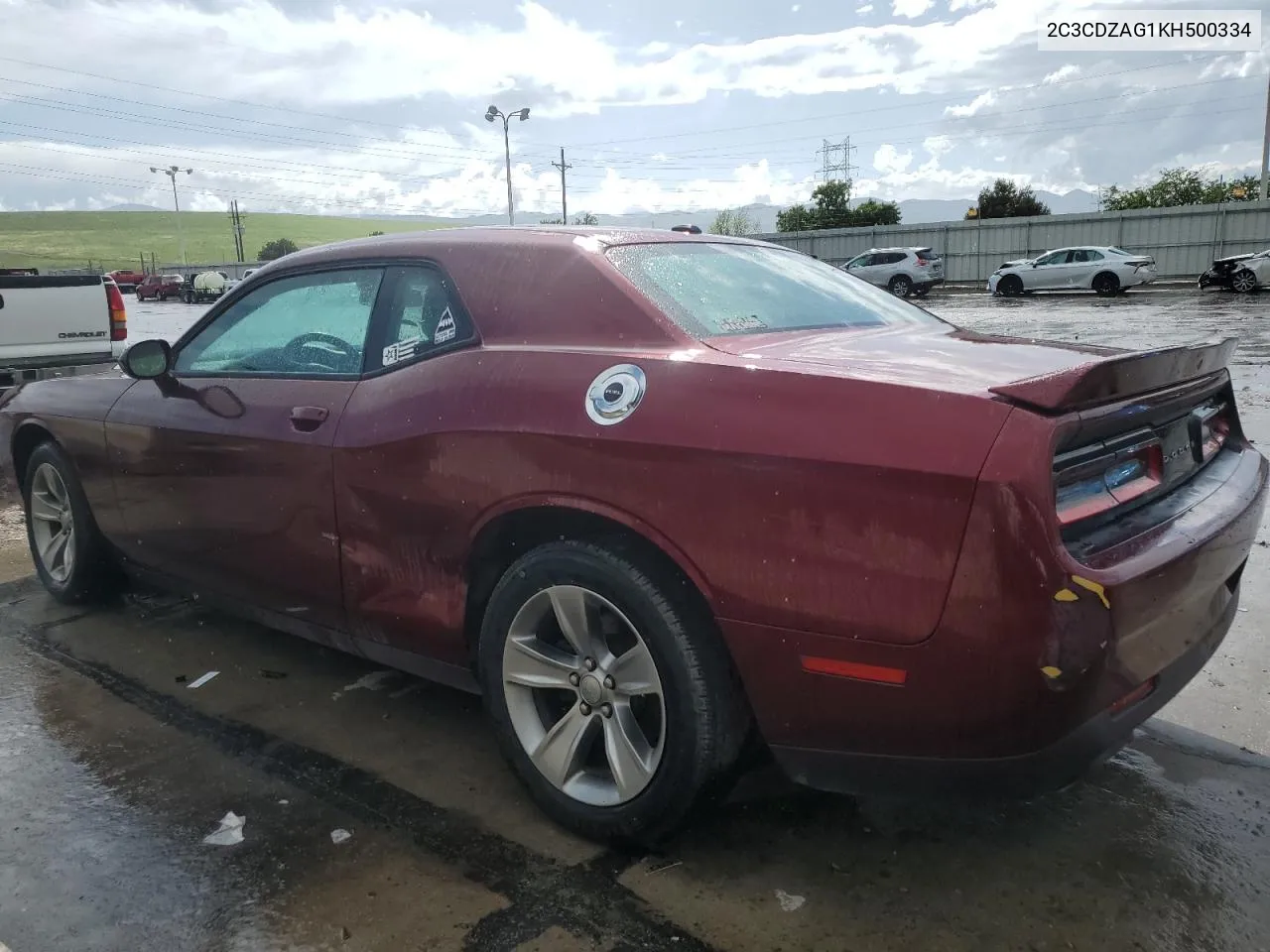 2C3CDZAG1KH500334 2019 Dodge Challenger Sxt