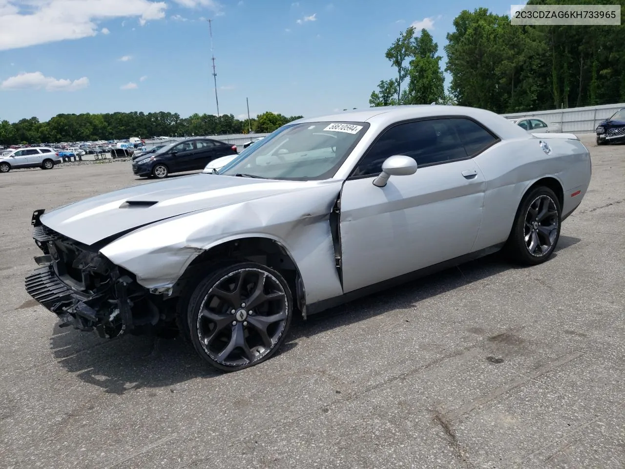 2019 Dodge Challenger Sxt VIN: 2C3CDZAG6KH733965 Lot: 58610594