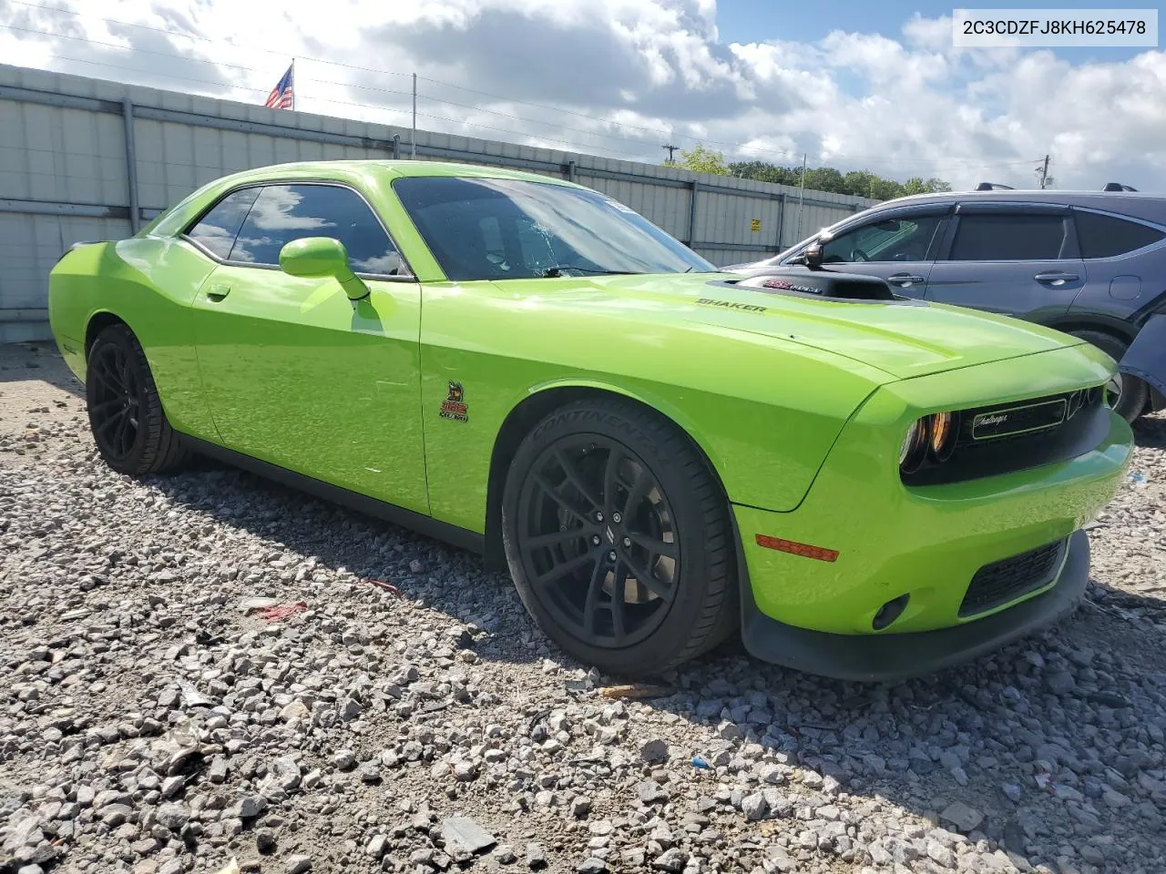 2019 Dodge Challenger R/T Scat Pack VIN: 2C3CDZFJ8KH625478 Lot: 59983404