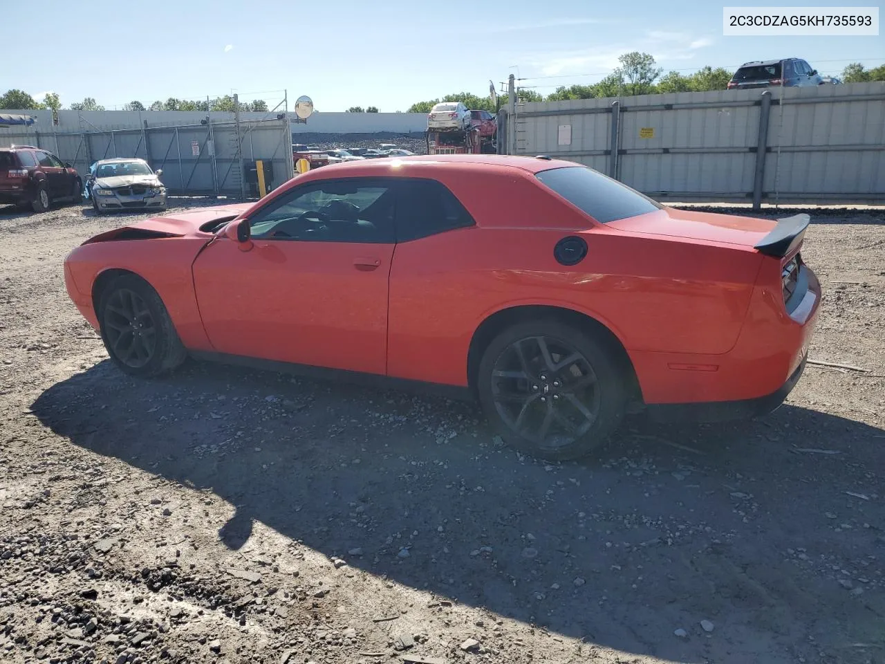 2019 Dodge Challenger Sxt VIN: 2C3CDZAG5KH735593 Lot: 62415724