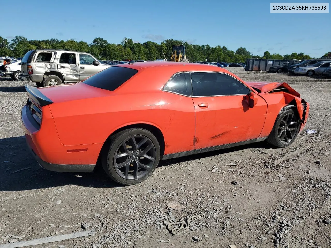 2019 Dodge Challenger Sxt VIN: 2C3CDZAG5KH735593 Lot: 62415724