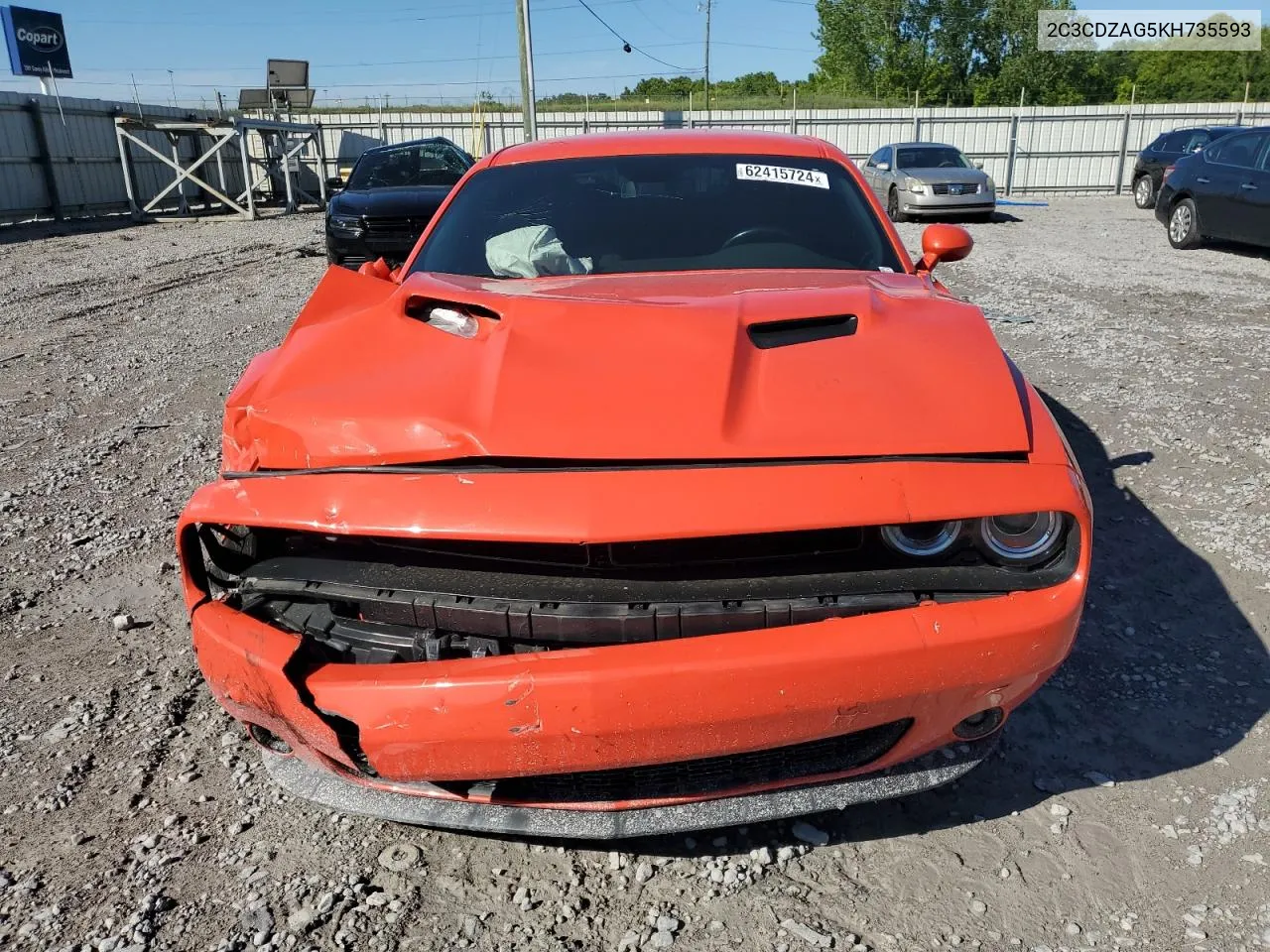 2019 Dodge Challenger Sxt VIN: 2C3CDZAG5KH735593 Lot: 62415724