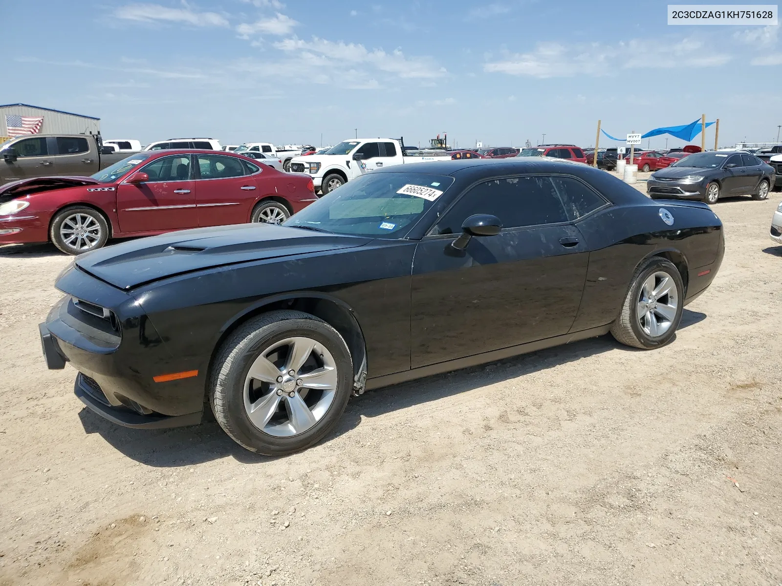 2019 Dodge Challenger Sxt VIN: 2C3CDZAG1KH751628 Lot: 66605274