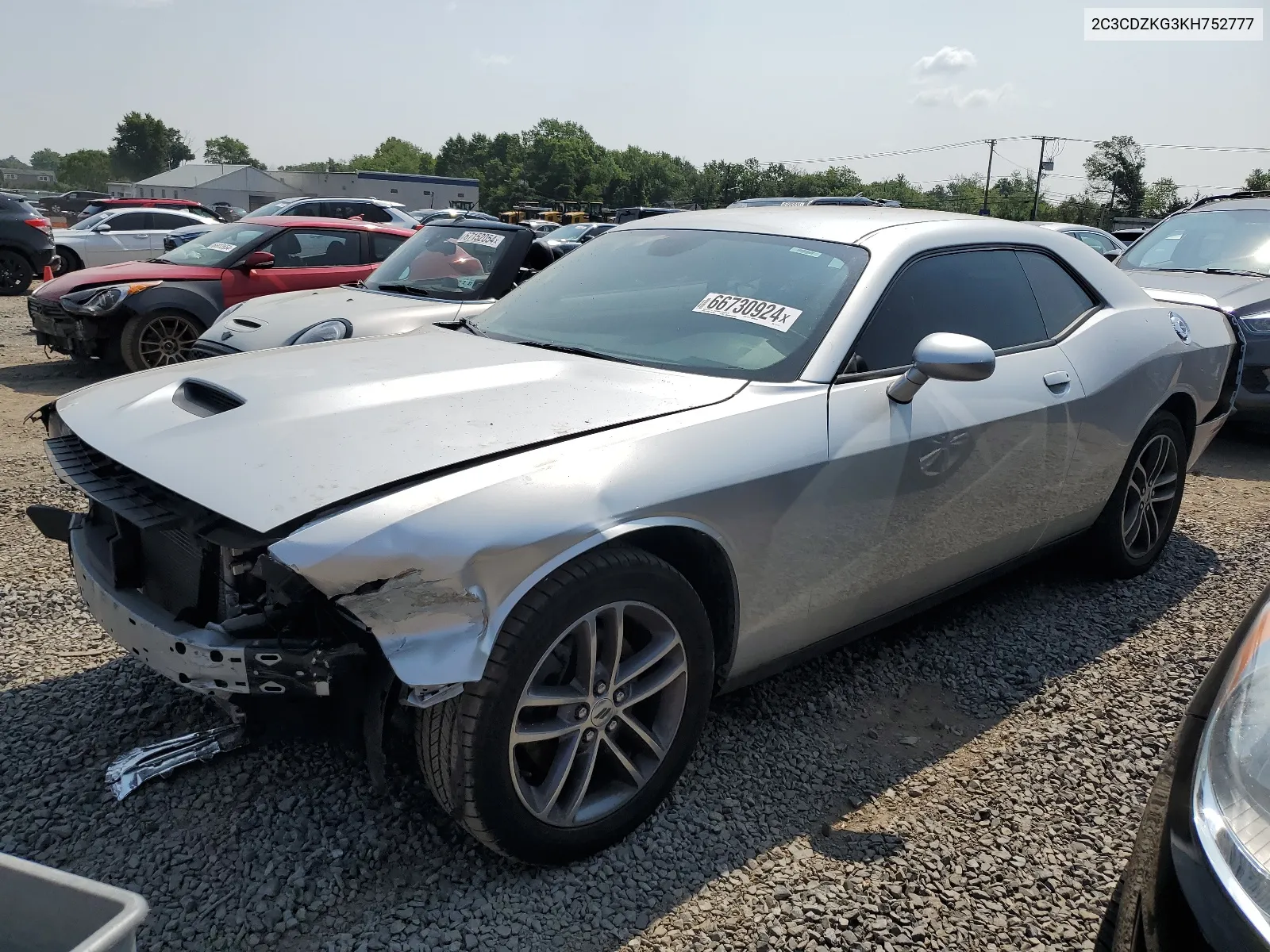 2019 Dodge Challenger Gt VIN: 2C3CDZKG3KH752777 Lot: 66730924