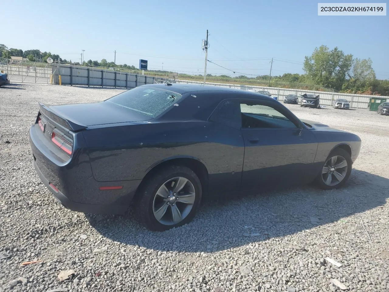 2019 Dodge Challenger Sxt VIN: 2C3CDZAG2KH674199 Lot: 68072314