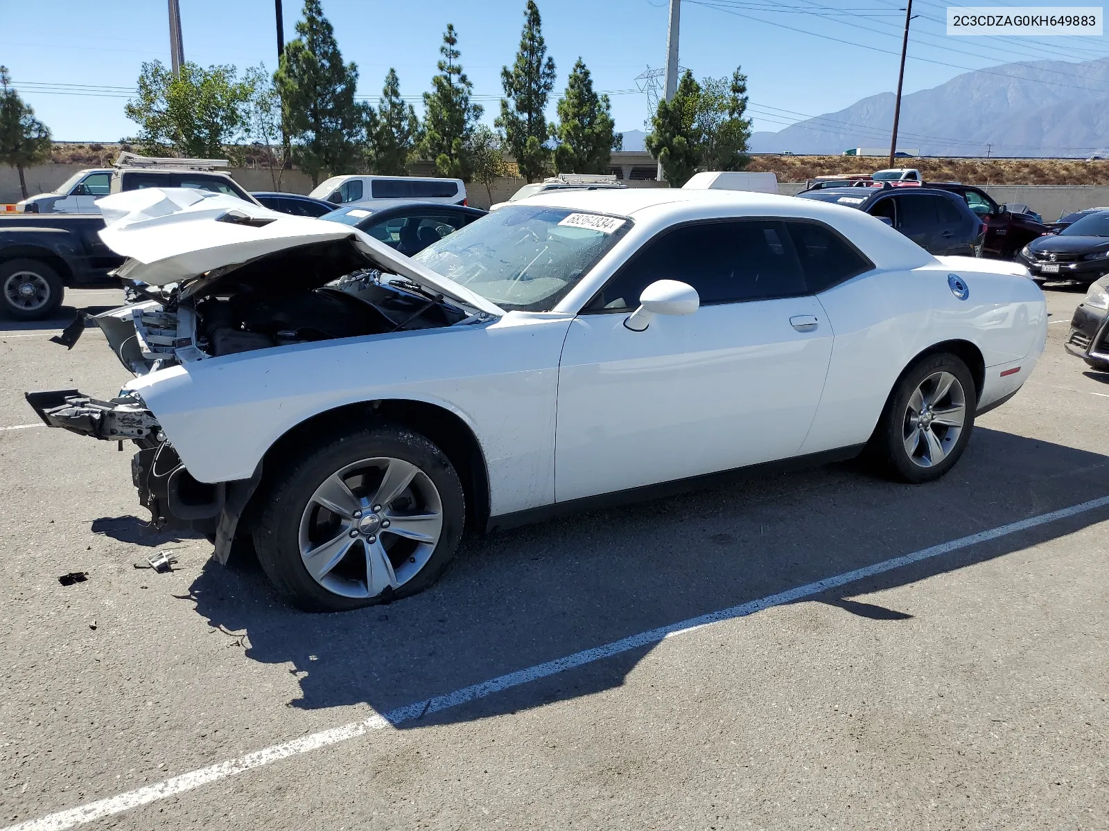 2019 Dodge Challenger Sxt VIN: 2C3CDZAG0KH649883 Lot: 68364834