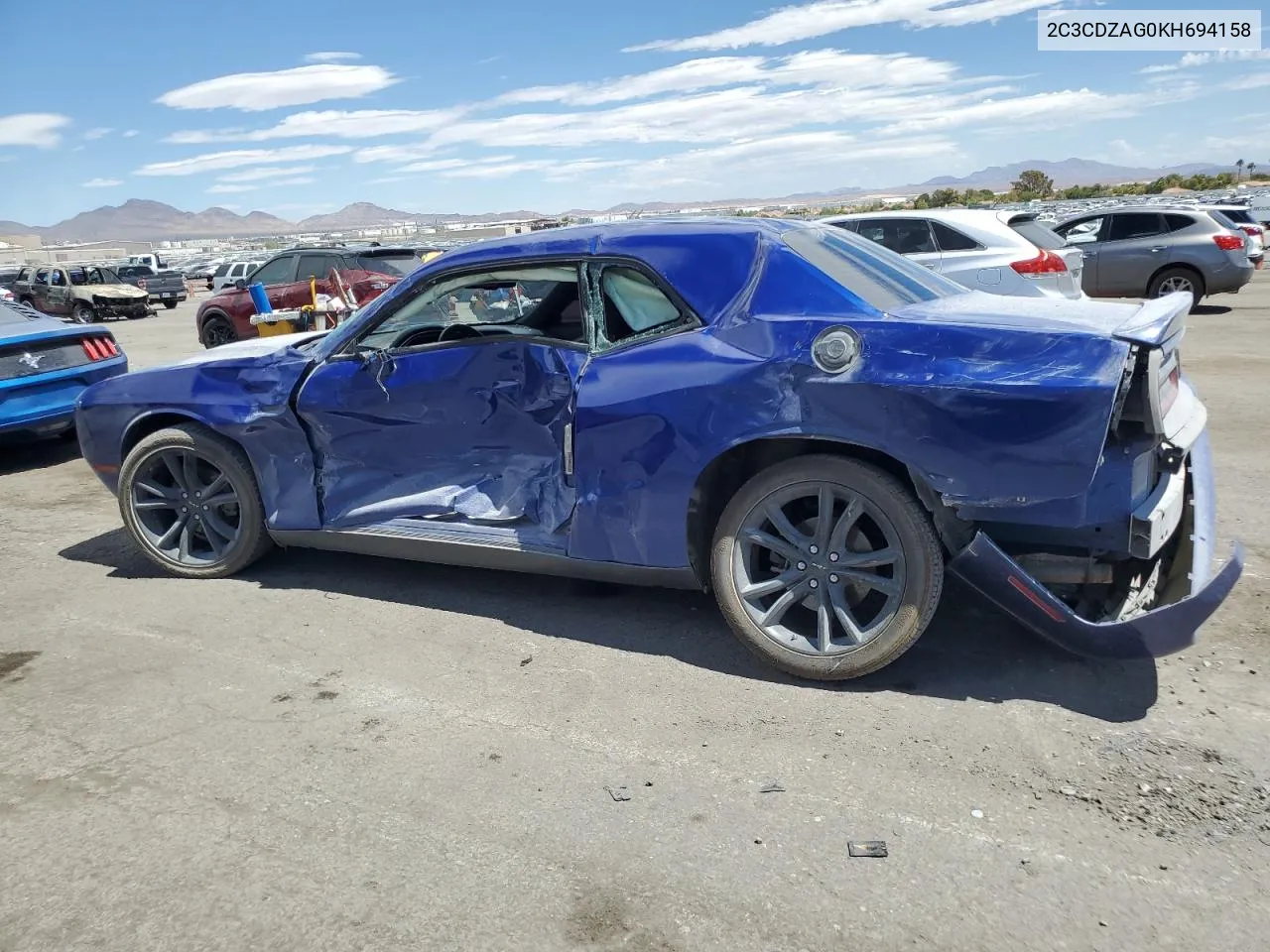 2019 Dodge Challenger Sxt VIN: 2C3CDZAG0KH694158 Lot: 68390084