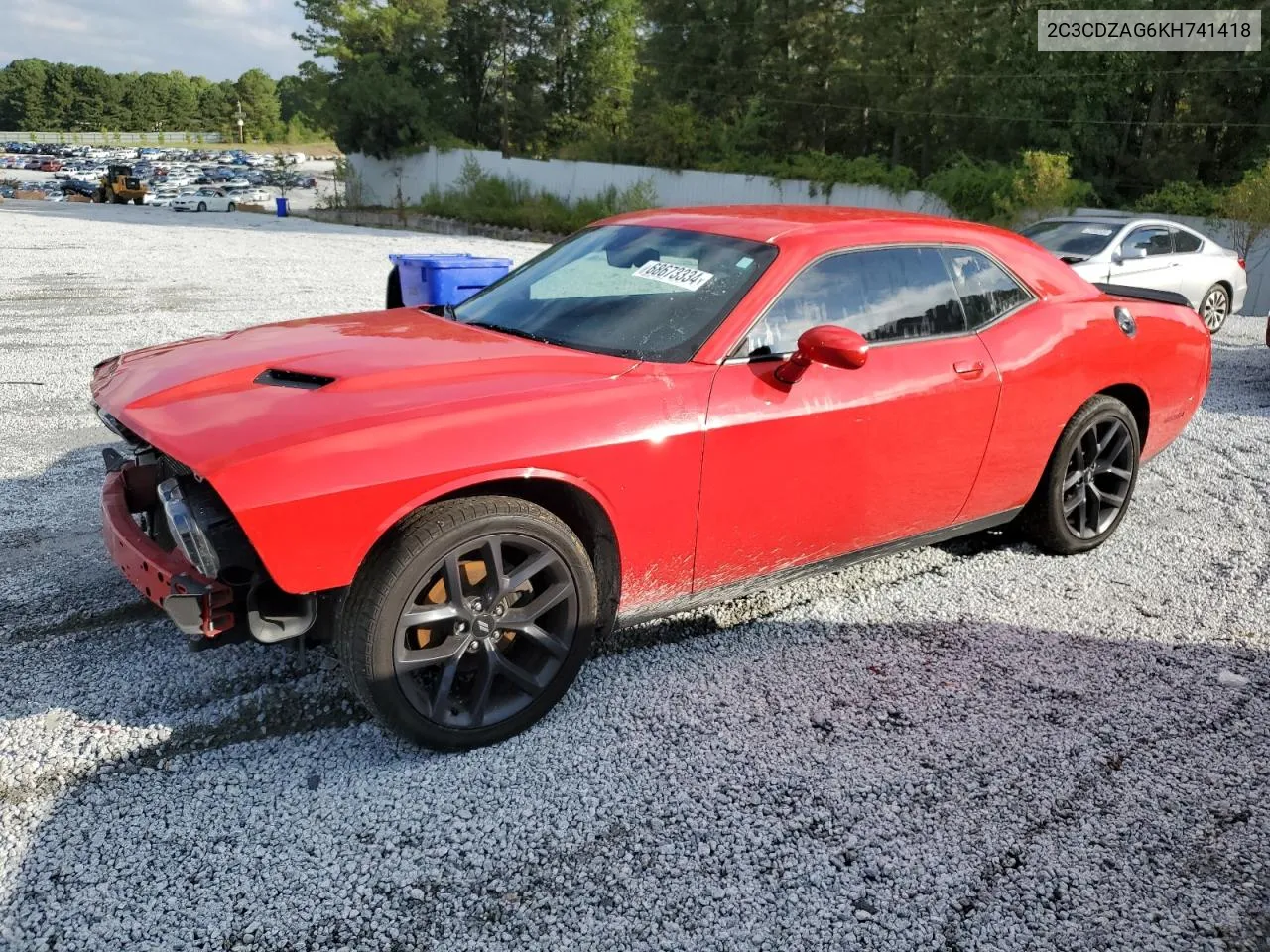 2019 Dodge Challenger Sxt VIN: 2C3CDZAG6KH741418 Lot: 68673334