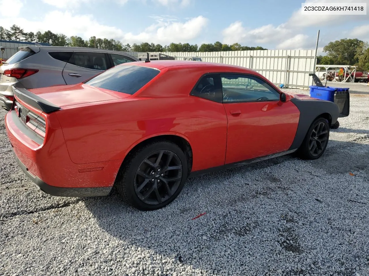 2019 Dodge Challenger Sxt VIN: 2C3CDZAG6KH741418 Lot: 68673334