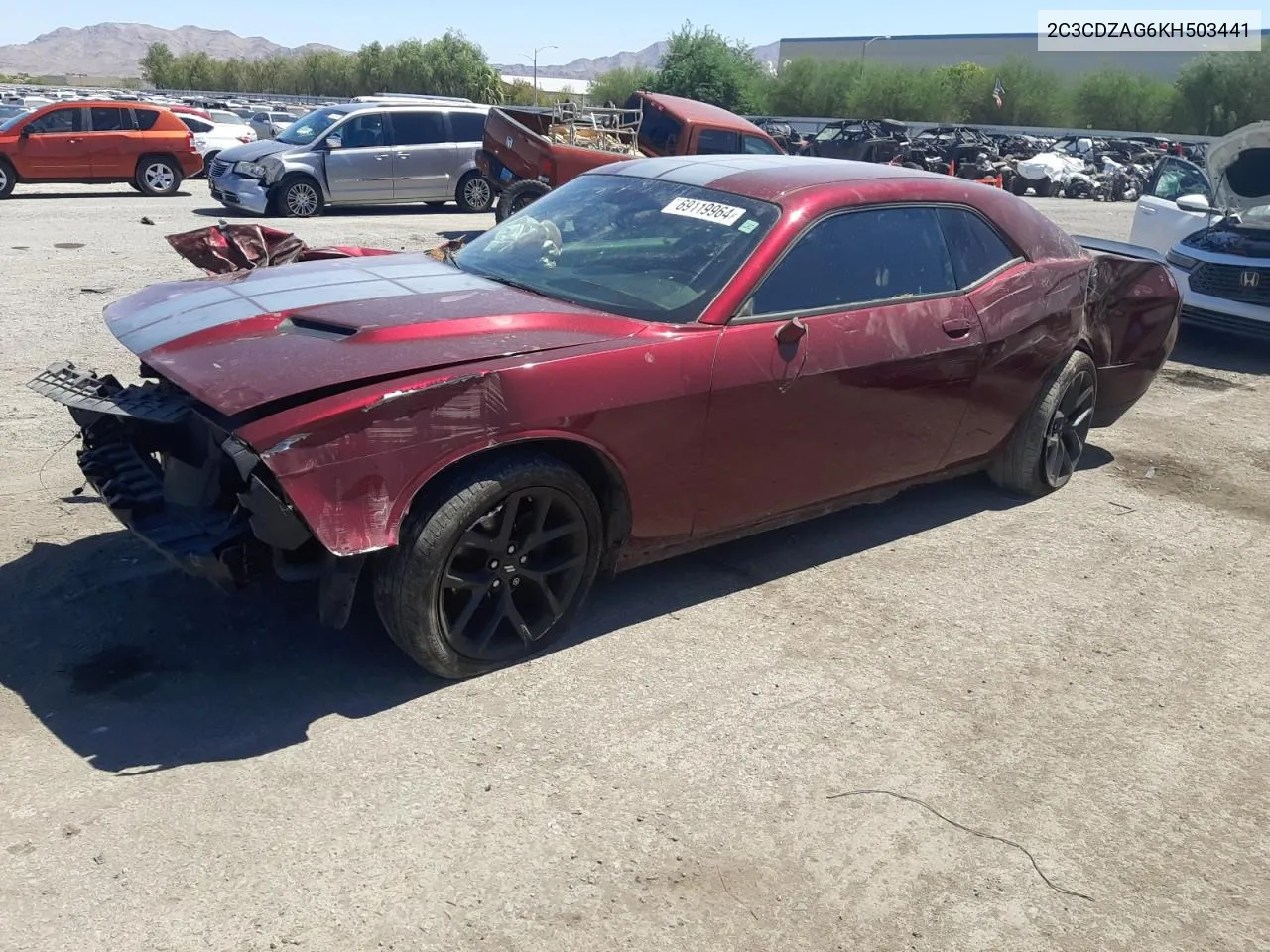 2019 Dodge Challenger Sxt VIN: 2C3CDZAG6KH503441 Lot: 69119964