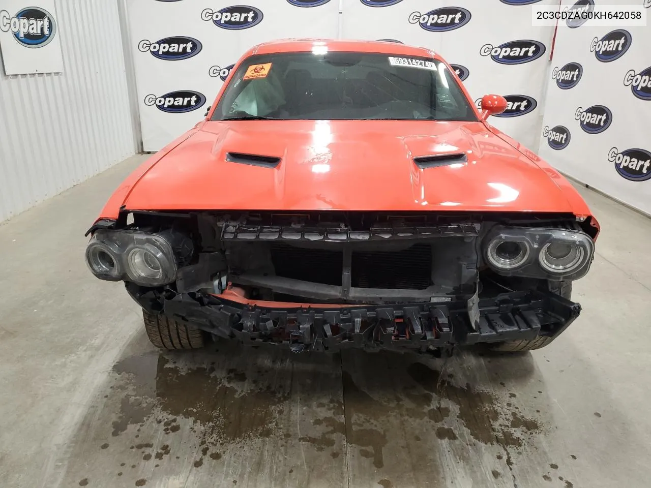 2019 Dodge Challenger Sxt VIN: 2C3CDZAG0KH642058 Lot: 69314274