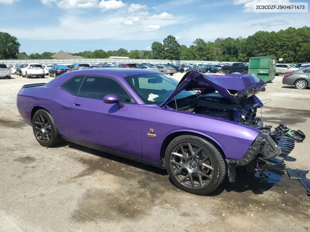 2019 Dodge Challenger R/T Scat Pack VIN: 2C3CDZFJ5KH671673 Lot: 69408534