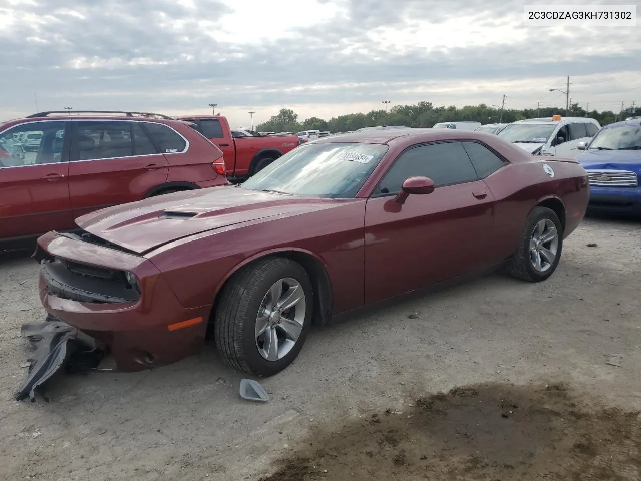 2019 Dodge Challenger Sxt VIN: 2C3CDZAG3KH731302 Lot: 70084634