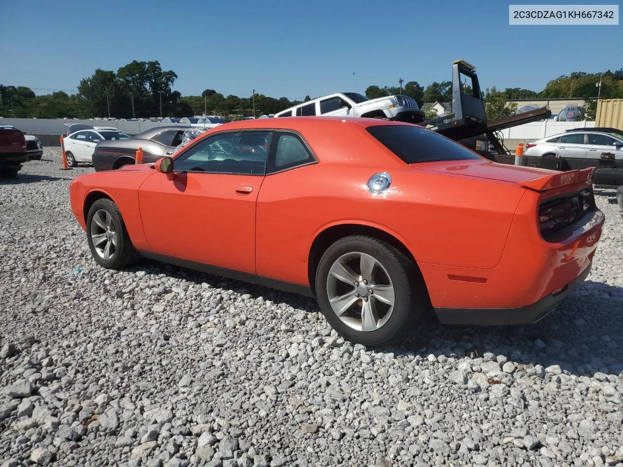 2019 Dodge Challenger Sxt VIN: 2C3CDZAG1KH667342 Lot: 70237704