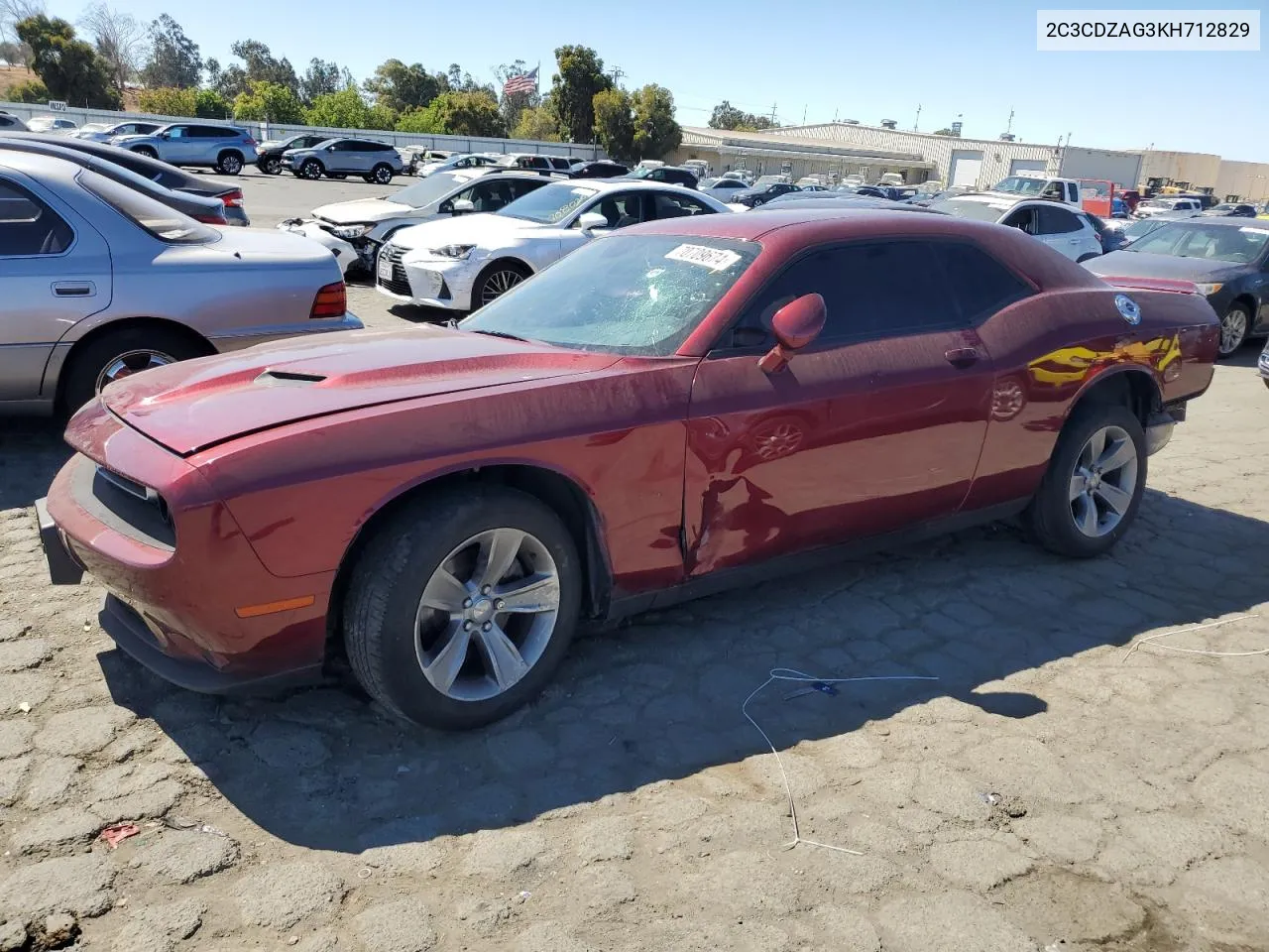 2019 Dodge Challenger Sxt VIN: 2C3CDZAG3KH712829 Lot: 70709674