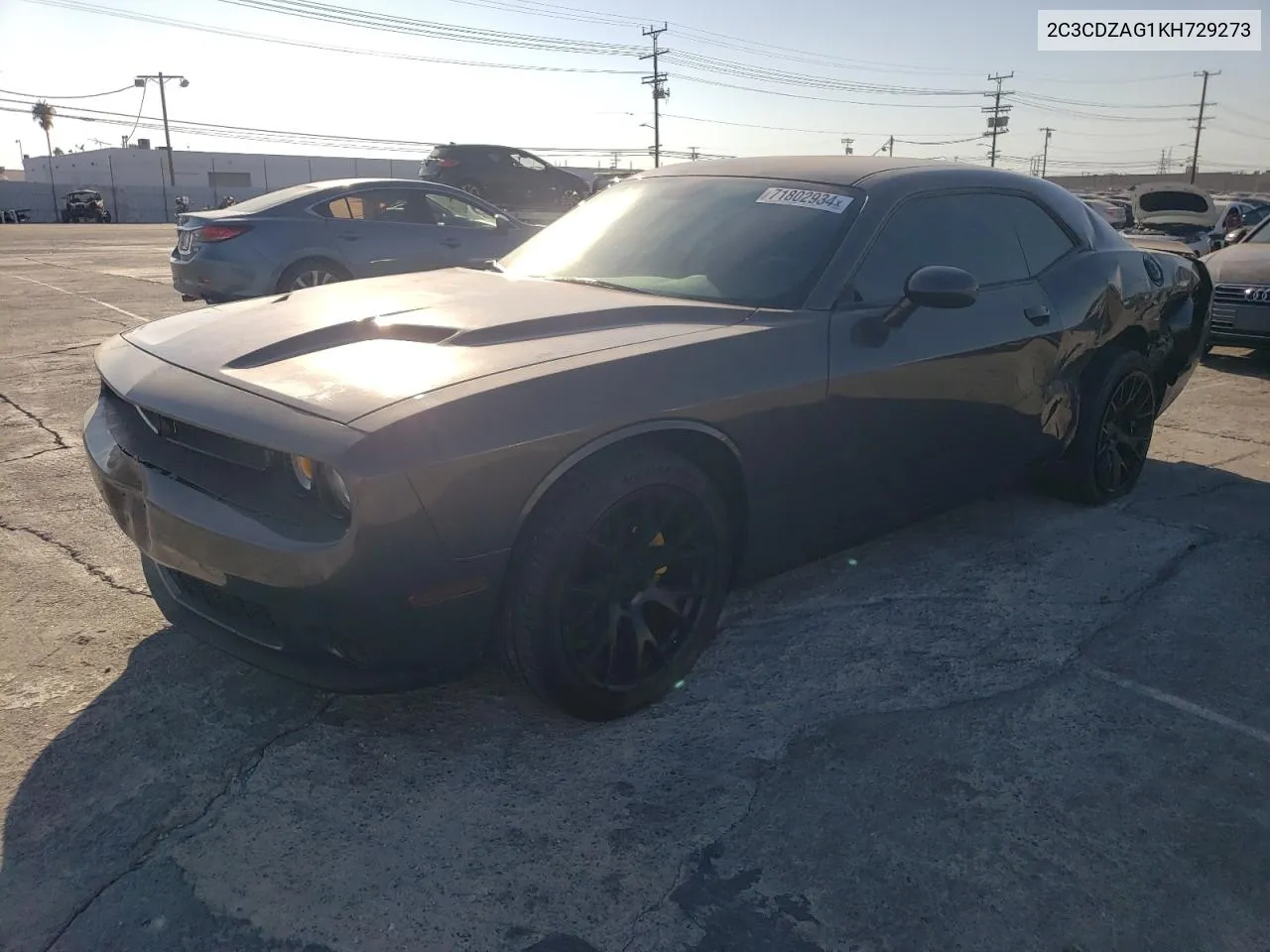 2019 Dodge Challenger Sxt VIN: 2C3CDZAG1KH729273 Lot: 71802934