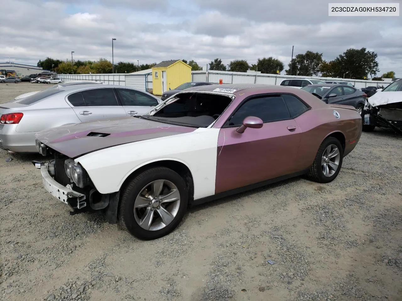 2019 Dodge Challenger Sxt VIN: 2C3CDZAG0KH534720 Lot: 71873484