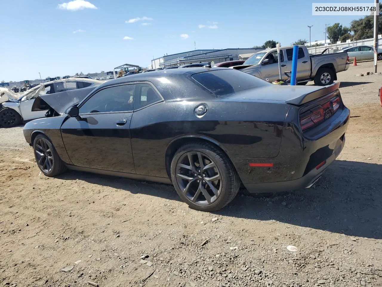 2019 Dodge Challenger Gt VIN: 2C3CDZJG8KH551748 Lot: 72011664