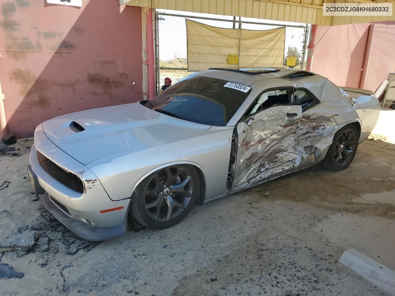 2019 Dodge Challenger Gt VIN: 2C3CDZJG8KH680332 Lot: 72753524