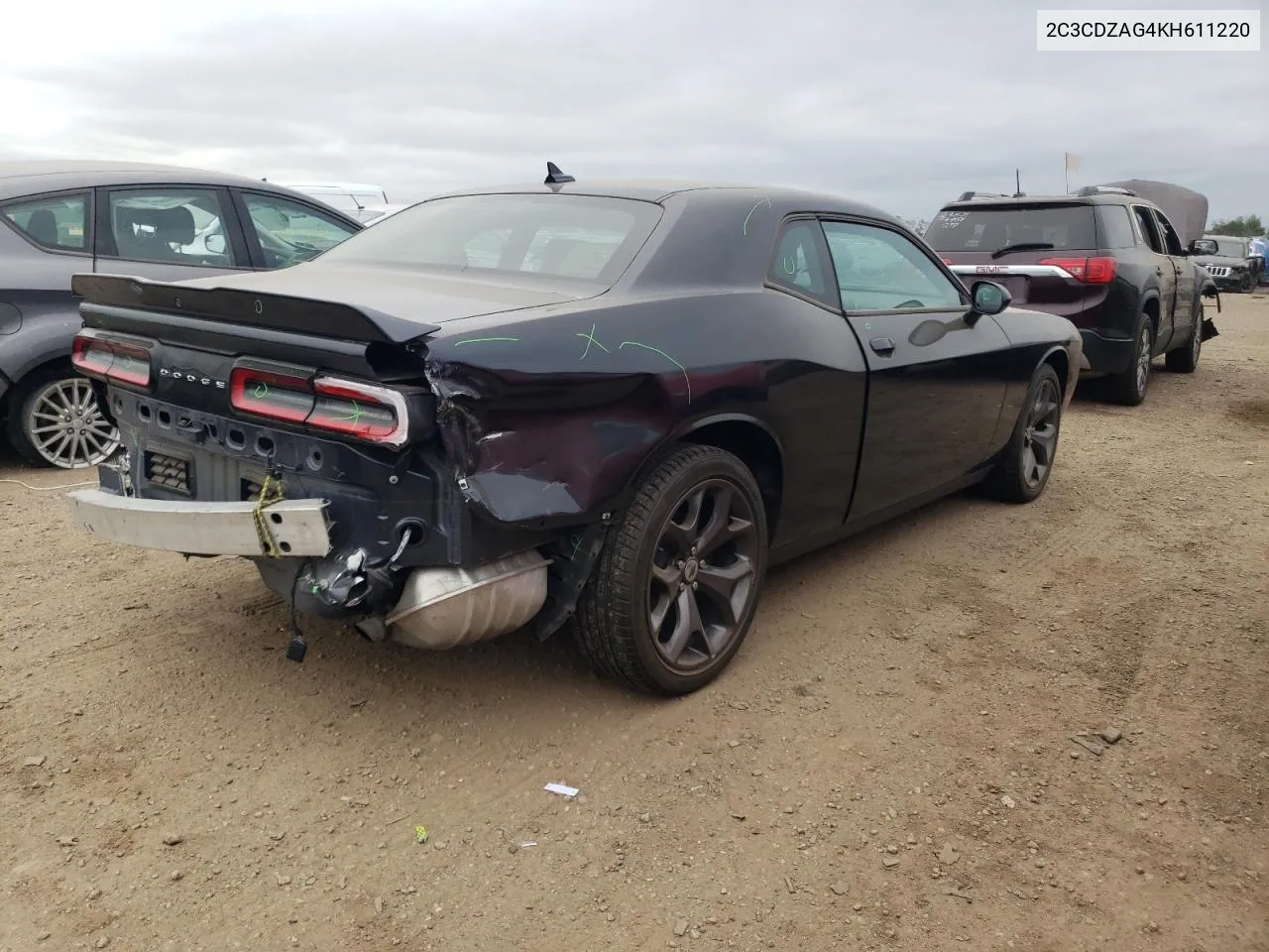 2019 Dodge Challenger Sxt VIN: 2C3CDZAG4KH611220 Lot: 73241074