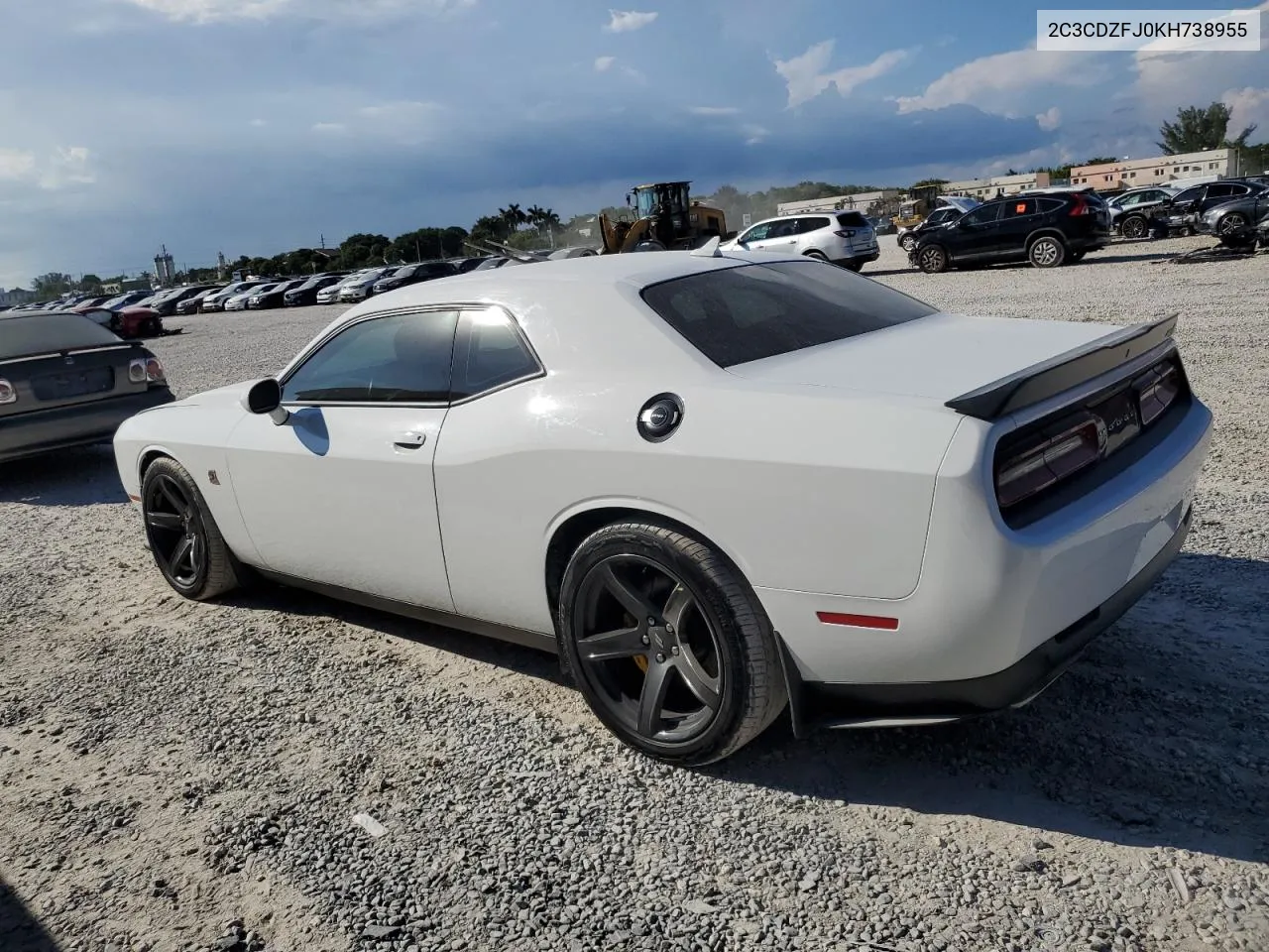 2019 Dodge Challenger R/T Scat Pack VIN: 2C3CDZFJ0KH738955 Lot: 74216824