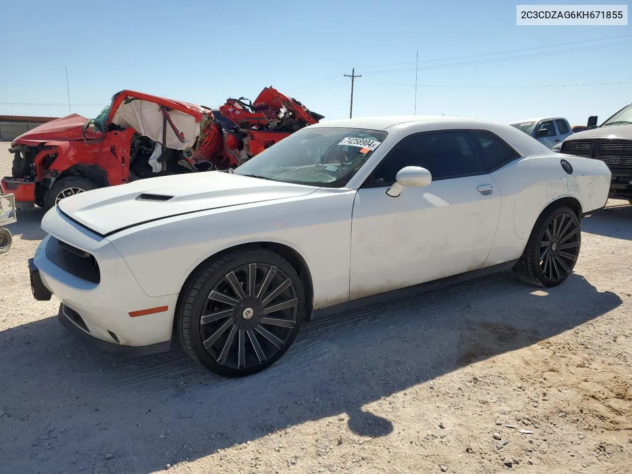 2019 Dodge Challenger Sxt VIN: 2C3CDZAG6KH671855 Lot: 74258904