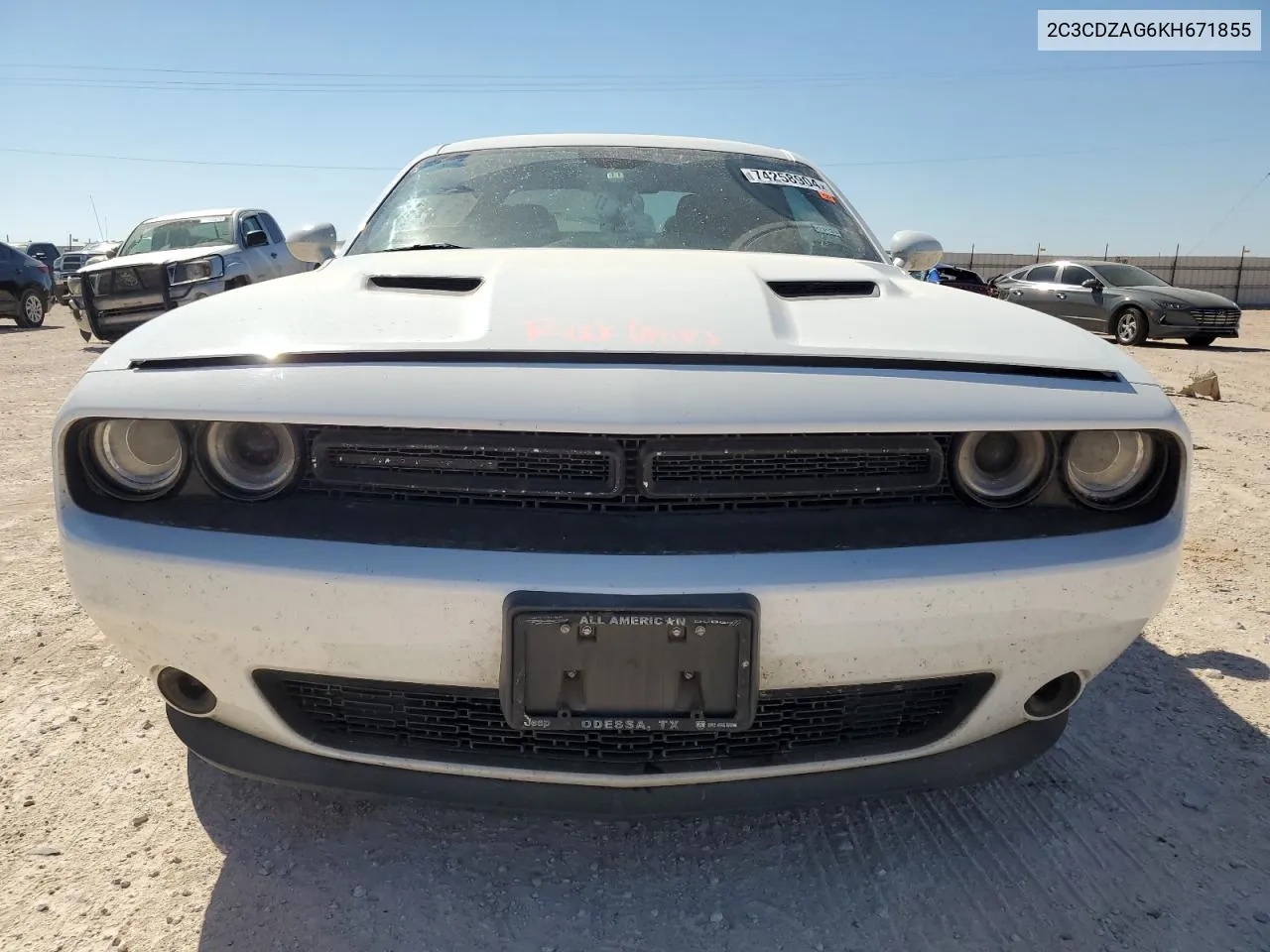 2019 Dodge Challenger Sxt VIN: 2C3CDZAG6KH671855 Lot: 74258904