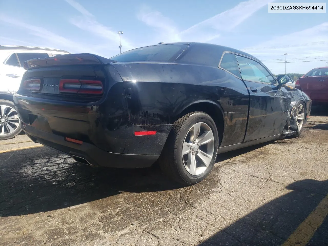 2019 Dodge Challenger Sxt VIN: 2C3CDZAG3KH694414 Lot: 74319844