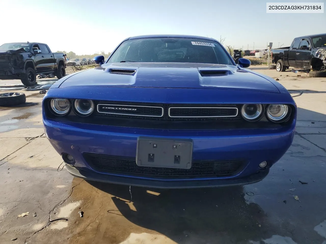 2019 Dodge Challenger Sxt VIN: 2C3CDZAG3KH731834 Lot: 74453334