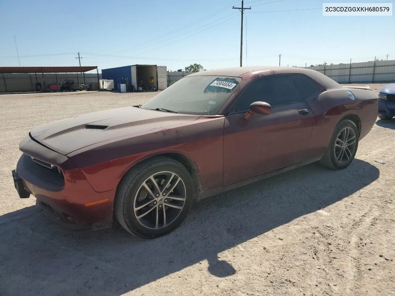 2019 Dodge Challenger Sxt VIN: 2C3CDZGGXKH680579 Lot: 74904654